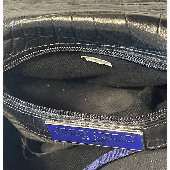 Jimmy Choo x H&M Leather Clutch Womens Black with Rhinestone Star Handbag - Picture 5 of 7